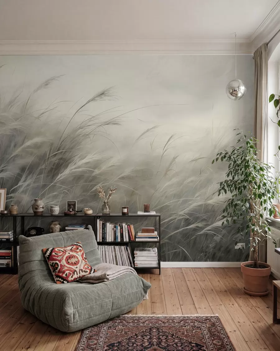 wall murals Vjetrovita livada u pijesku w02985