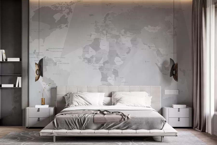 wall murals Карта света и геометрија w03006v1