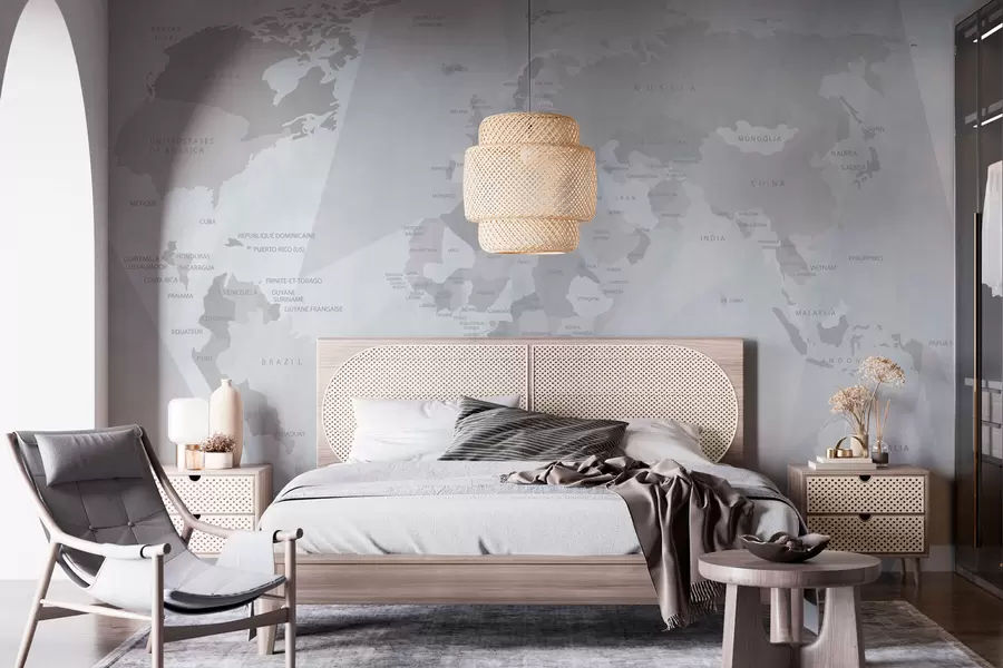 wall murals Карта света и геометрија w03006v2