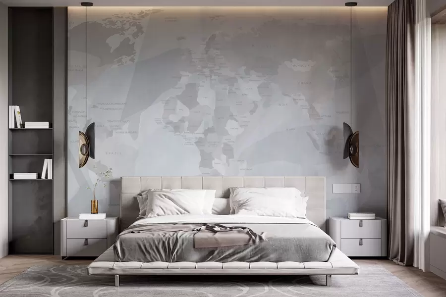 wall murals Геометрија карте света китови w03007v2