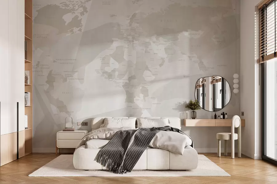 wall murals Геометрија карте света китови w03007v3