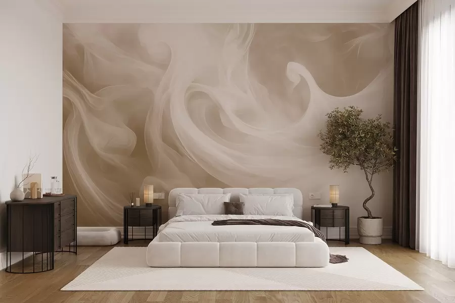 wall murals Димна апстракција у нијансама беж w08708v1