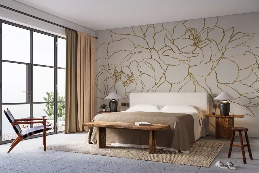 wall murals Три руже нацртане линијом w08713