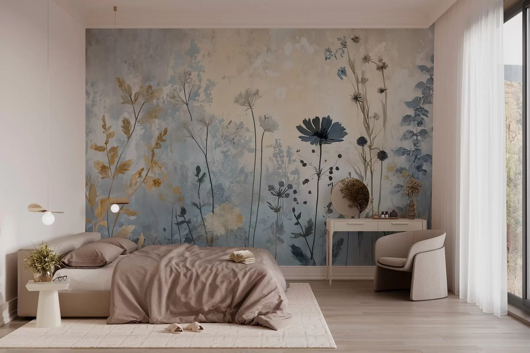 wall murals Дивље цвеће на апстрактан начин w03022