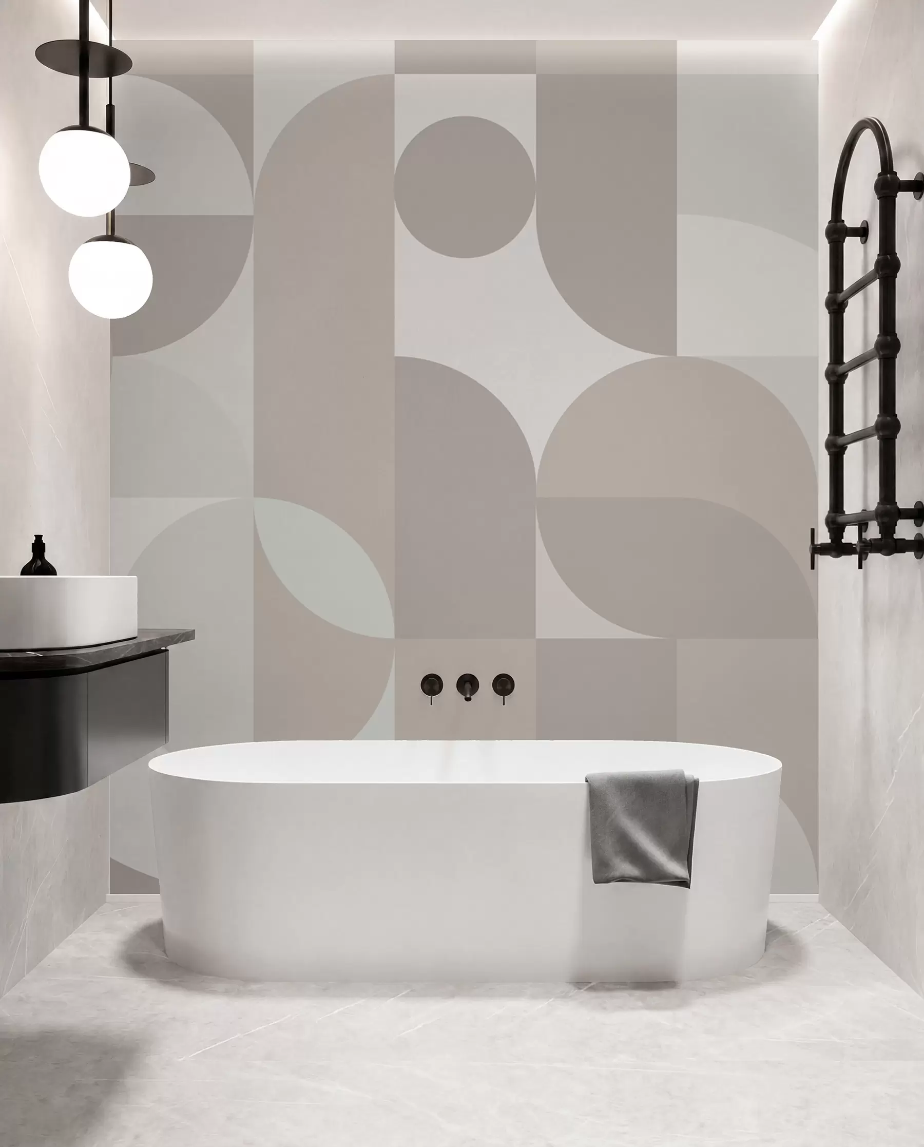 wall murals Ritam zaobljenih oblika w03058