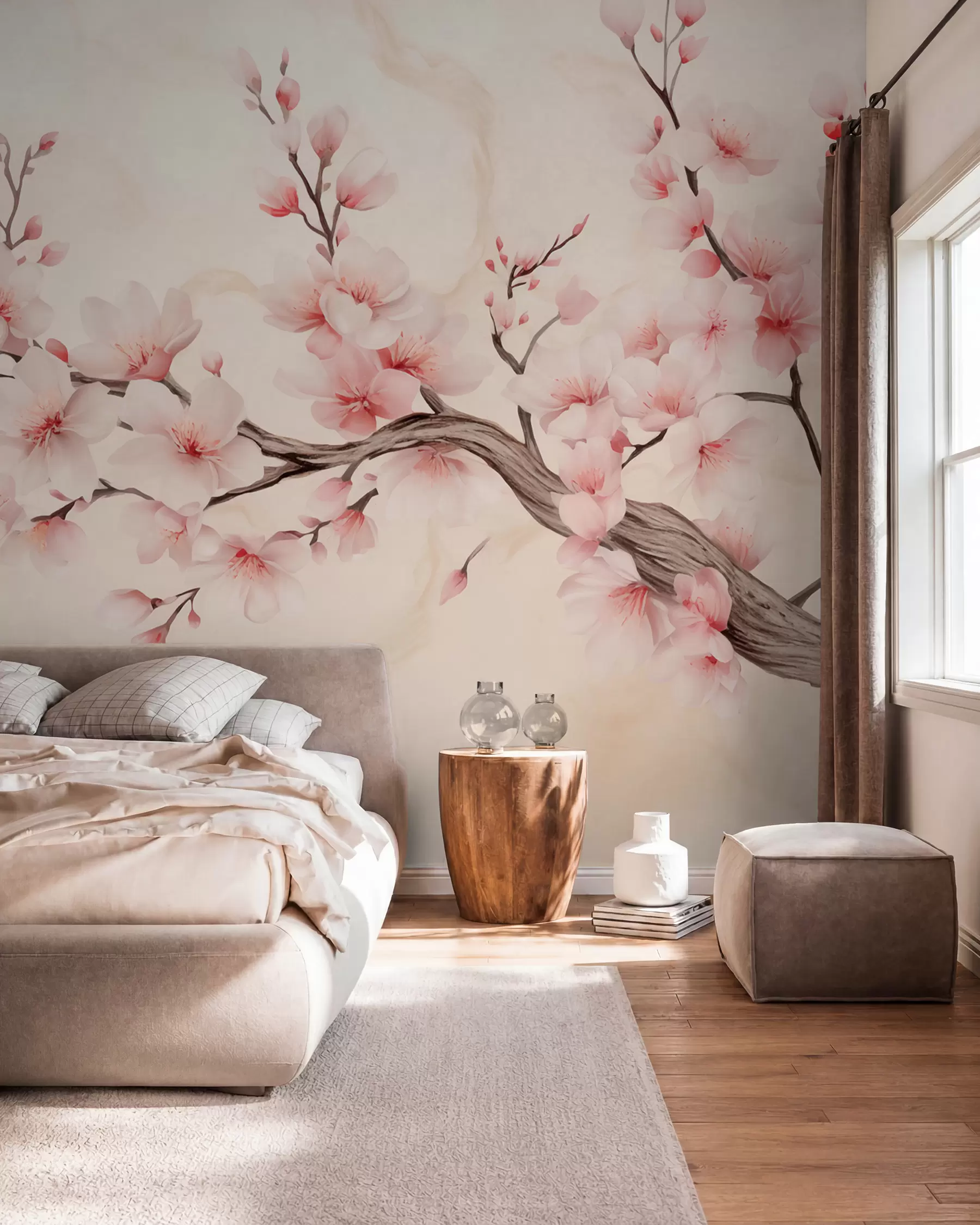 wall murals Trešnjin cvijet na sivoj w03079