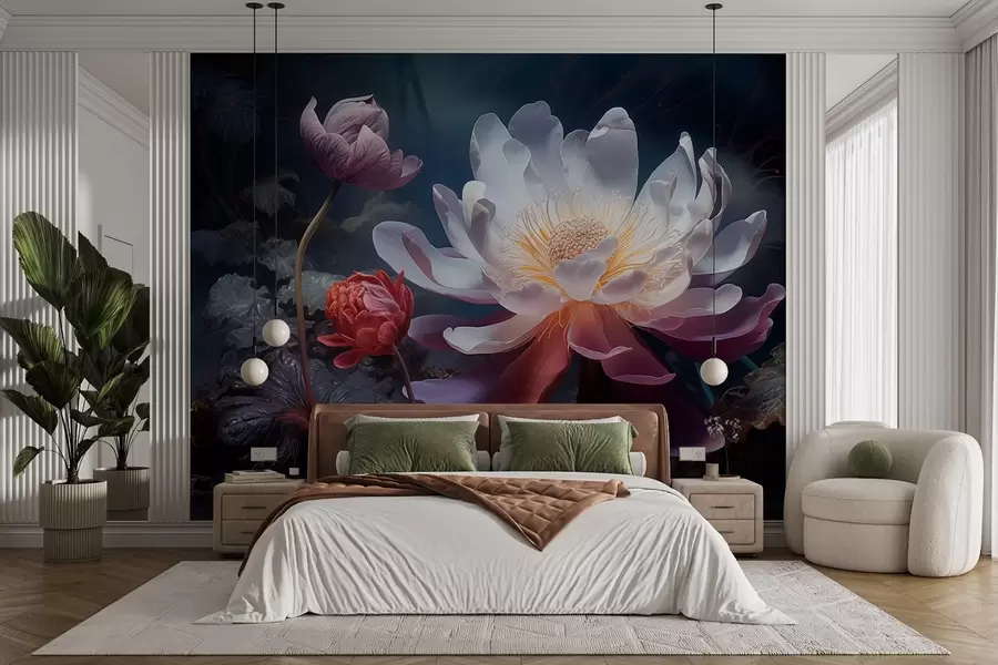 wall murals Фантастично цвеће које цвета у бајковитој мрачној атмосфери w08747