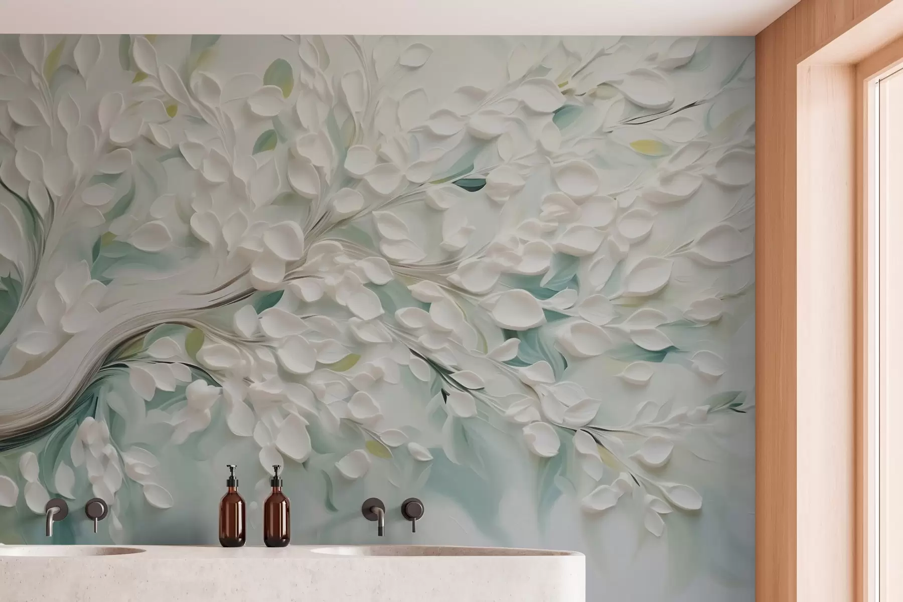 wall murals Апстрактно дрво имитација потеза кистом w03065