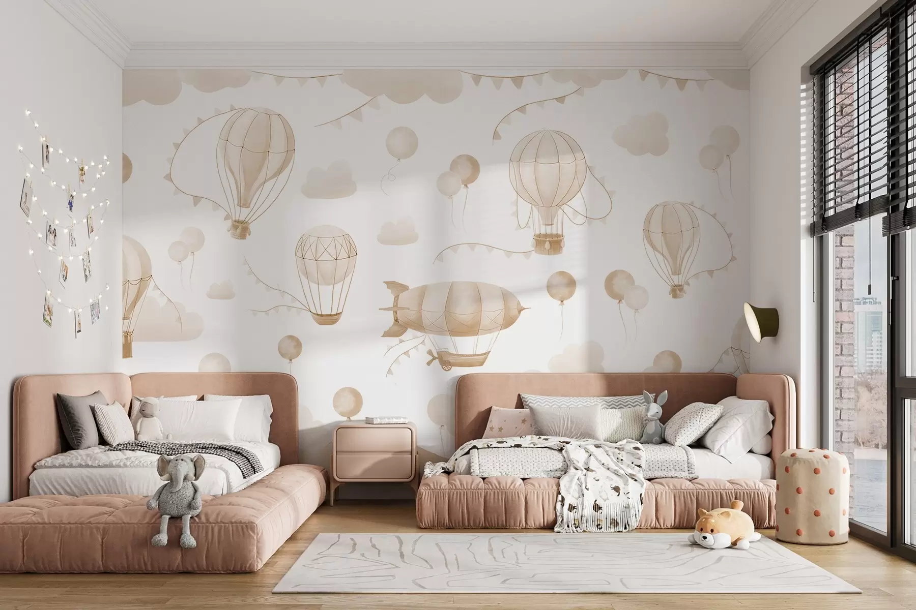 wall murals Дечији акварел дизајн са балонима w08765v4