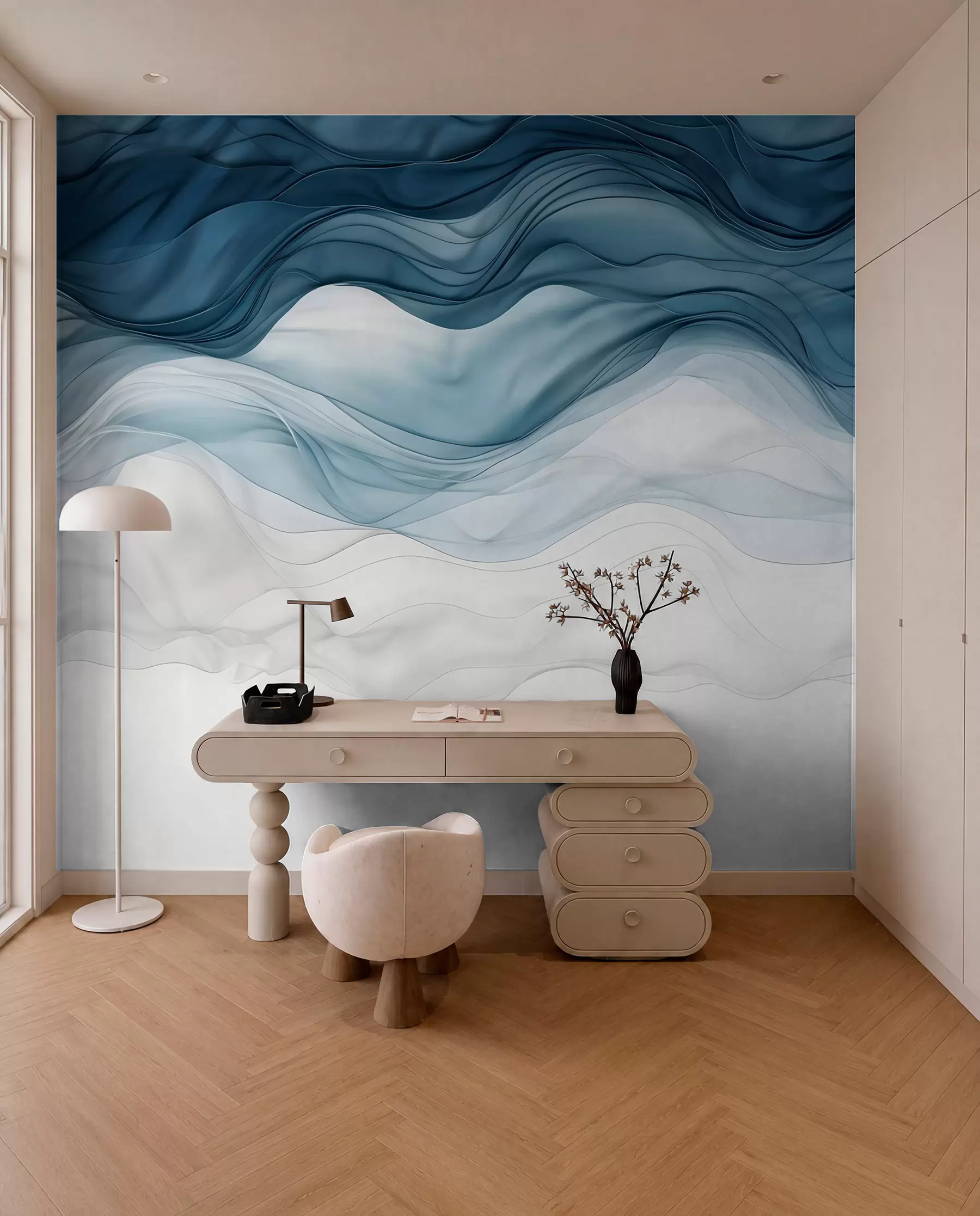 wall murals Plime u slojevima plave w08775