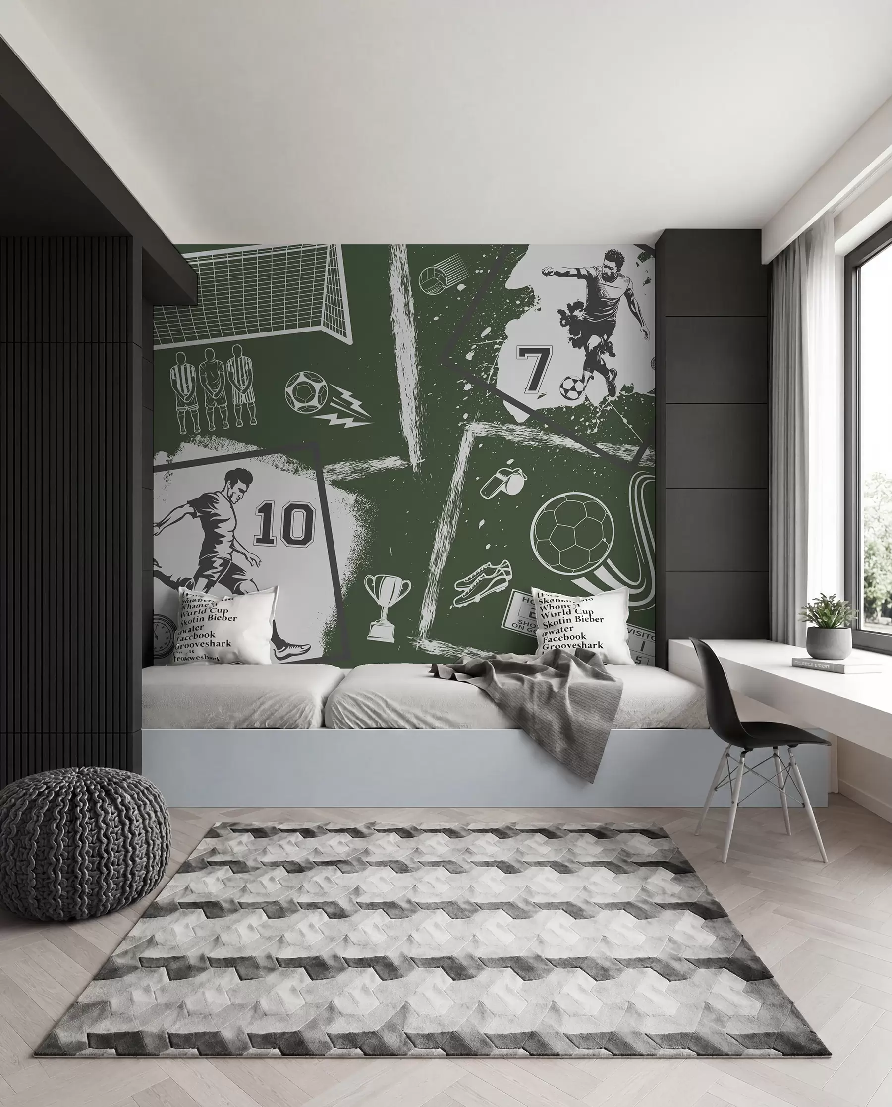 wall murals Zelena fudbalska skicirka w03122v2
