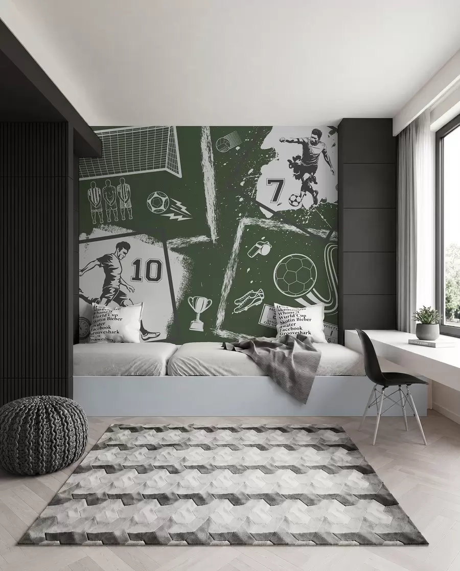 wall murals Zelena fudbalska skicirka w03122v2