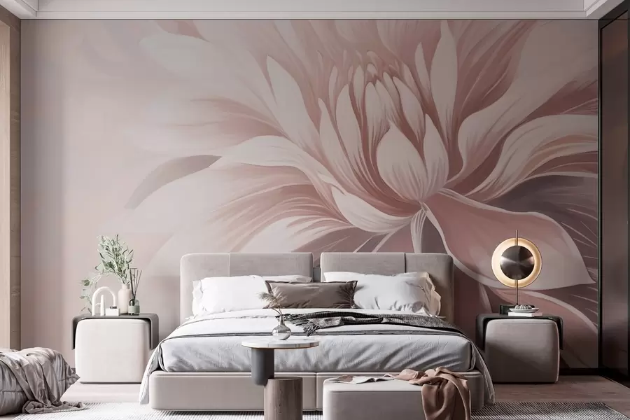 wall murals Модеран ружичасти цвет у лаганој магли w03128