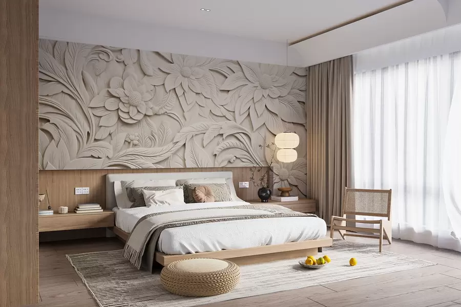 wall murals Имитација калупа у беж w08789