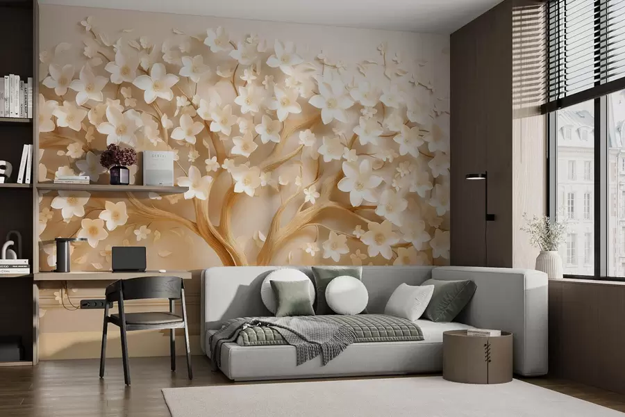 wall murals Дрво са малим цветовима w08791