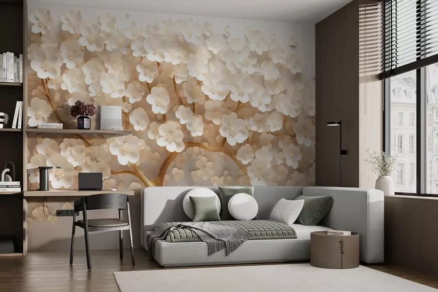 wall murals Дрво са лаганим малим цветовима w08792