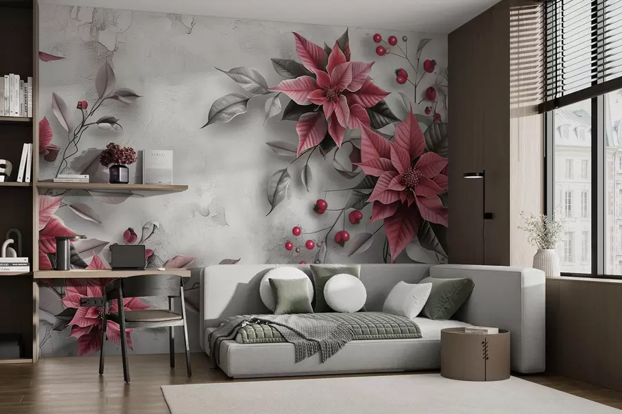 wall murals Велики цветови божићне звезде w08797