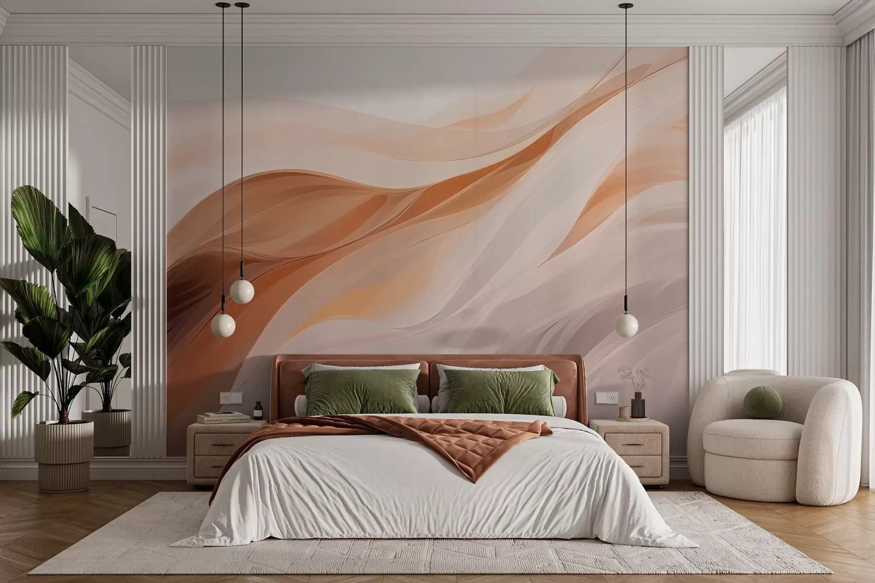 wall murals Апстрактна илустрација таласастих облика w03141