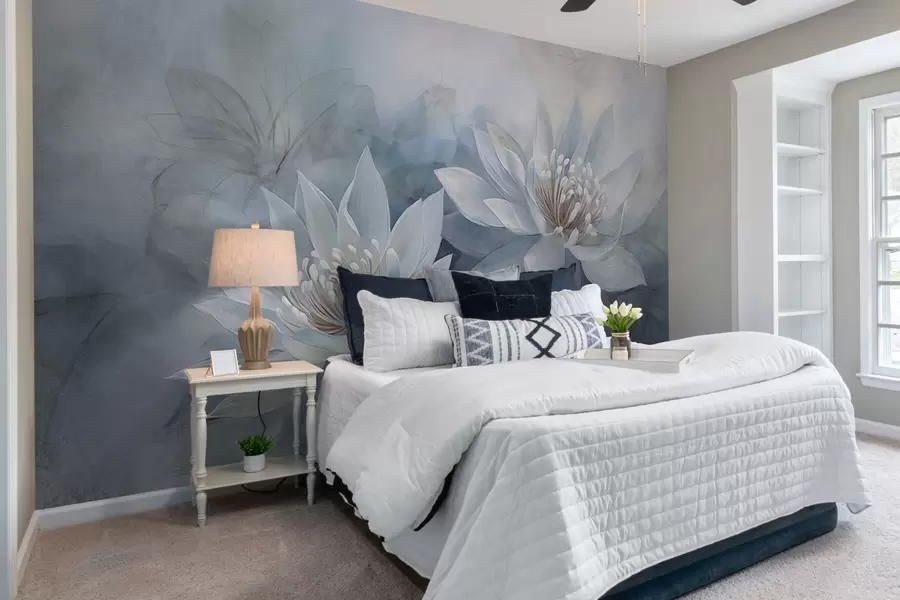 wall murals Пар акварел цвећа на грунге зиду w03188