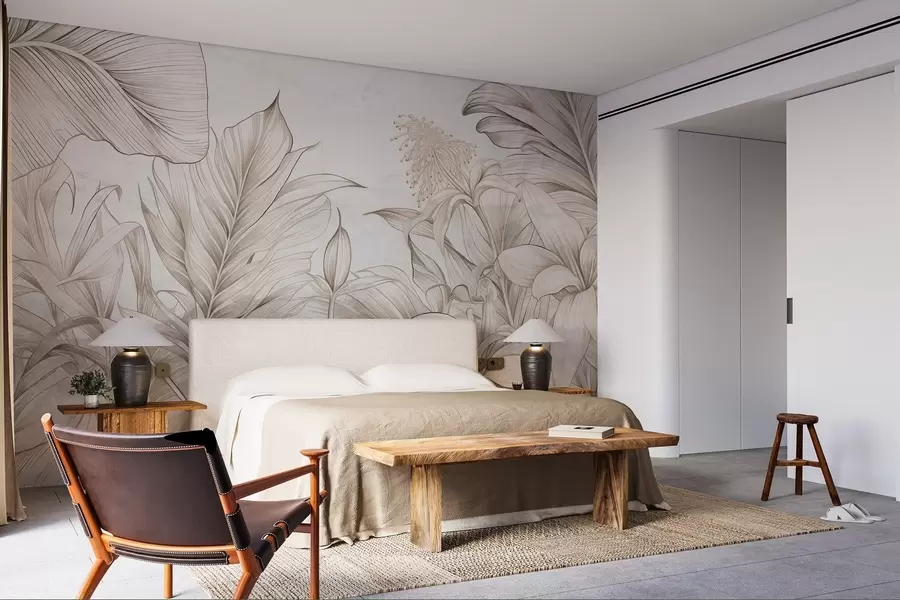 wall murals Детаљни листови у грунге стилу w03201