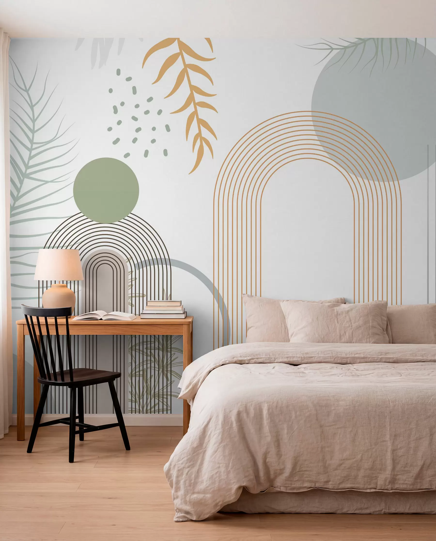 wall murals Lišće i tanki lukovi w08835