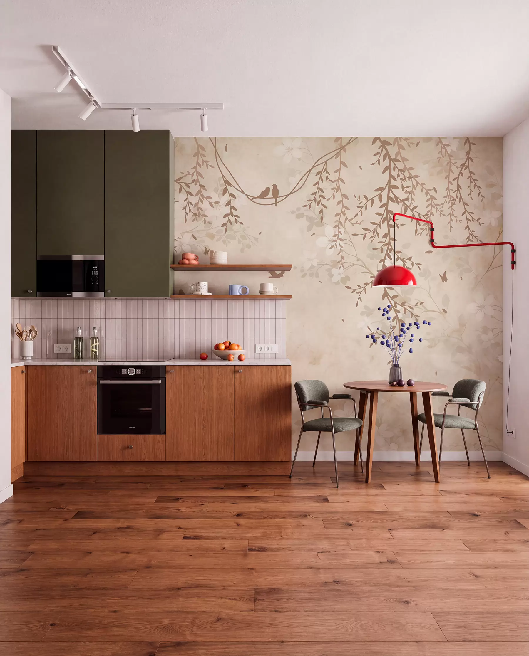 wall murals Ptice u visećem lišću w08809