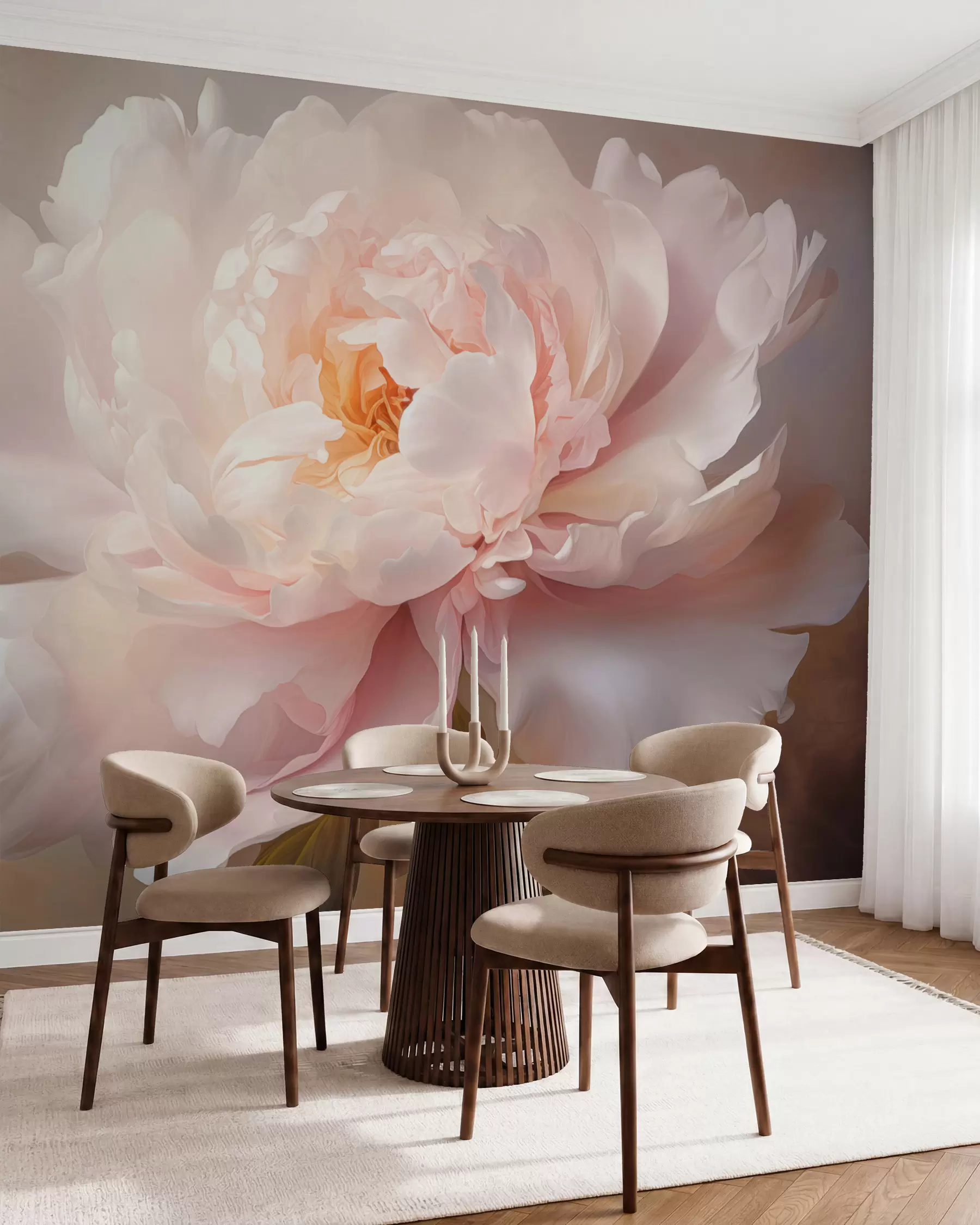 wall murals Цветни цвет божура у деликатној палети боја w03247