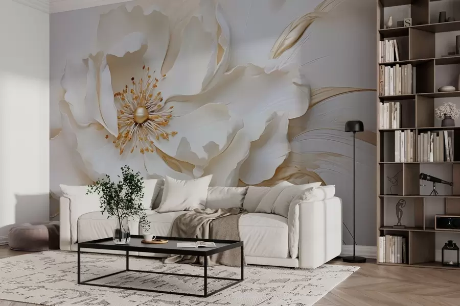 wall murals Деликатни цвет у стилу барељефа w03249