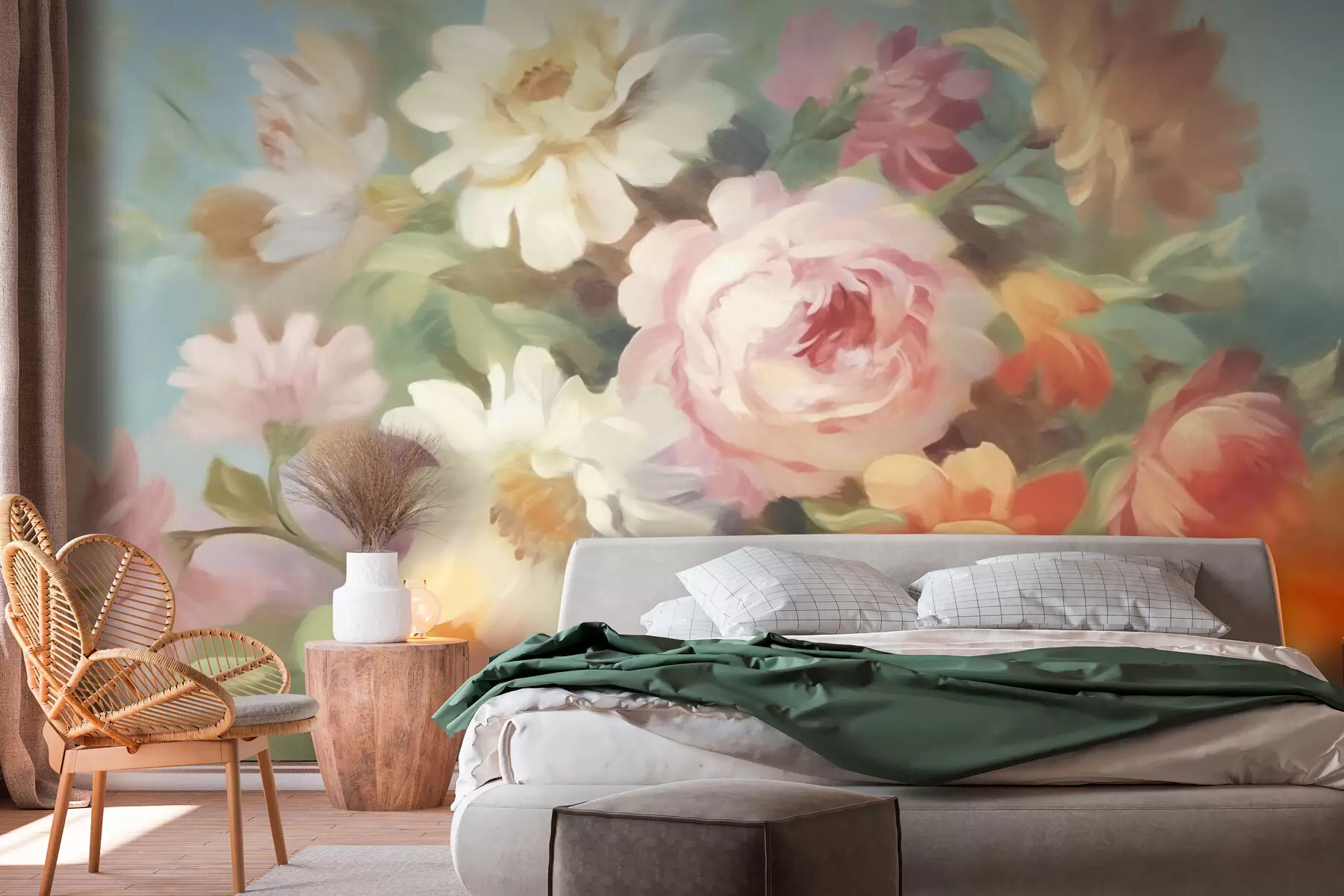 wall murals Винтаге шарено цвеће w03219