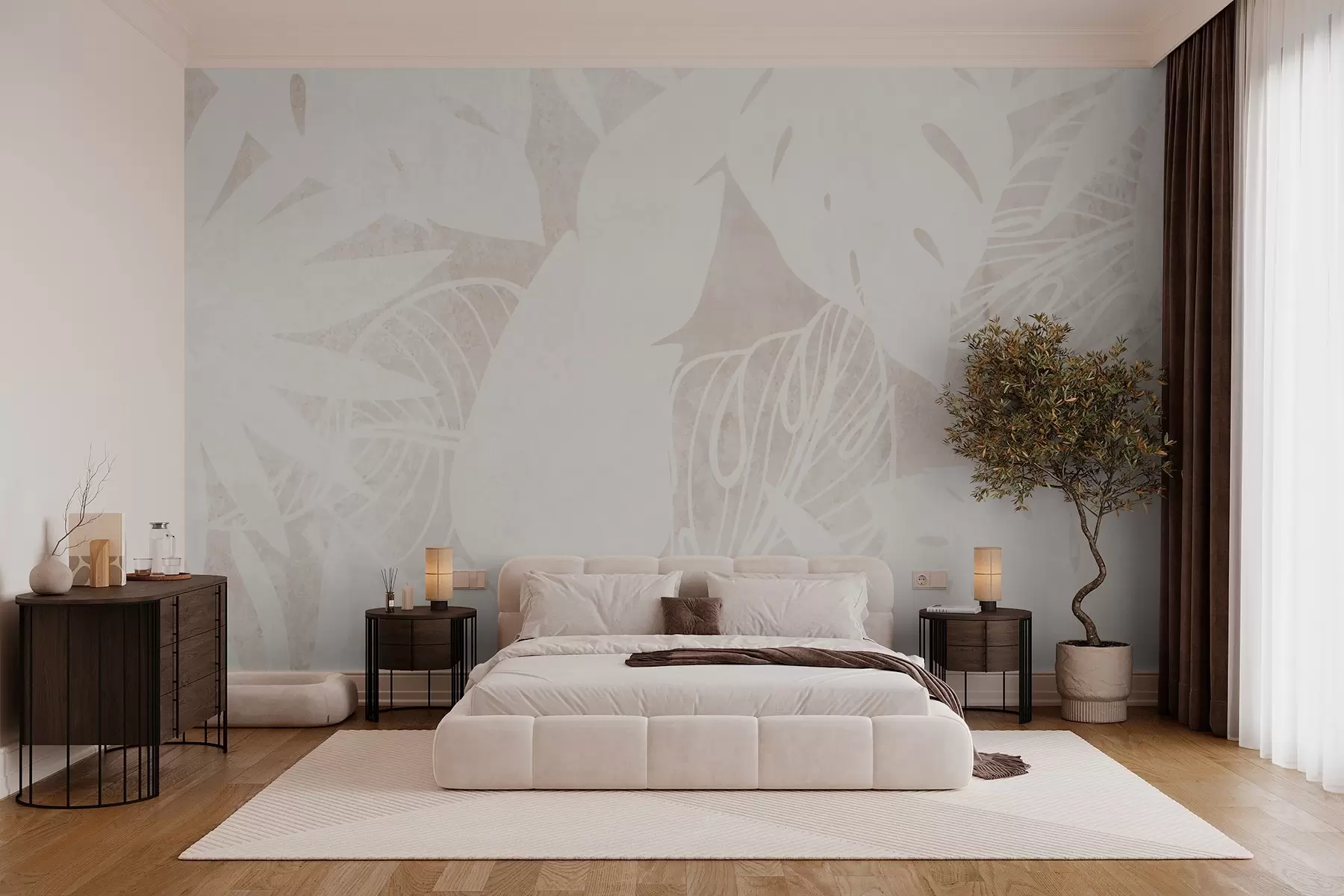 wall murals Апстрактни биљни узорак w03270v2