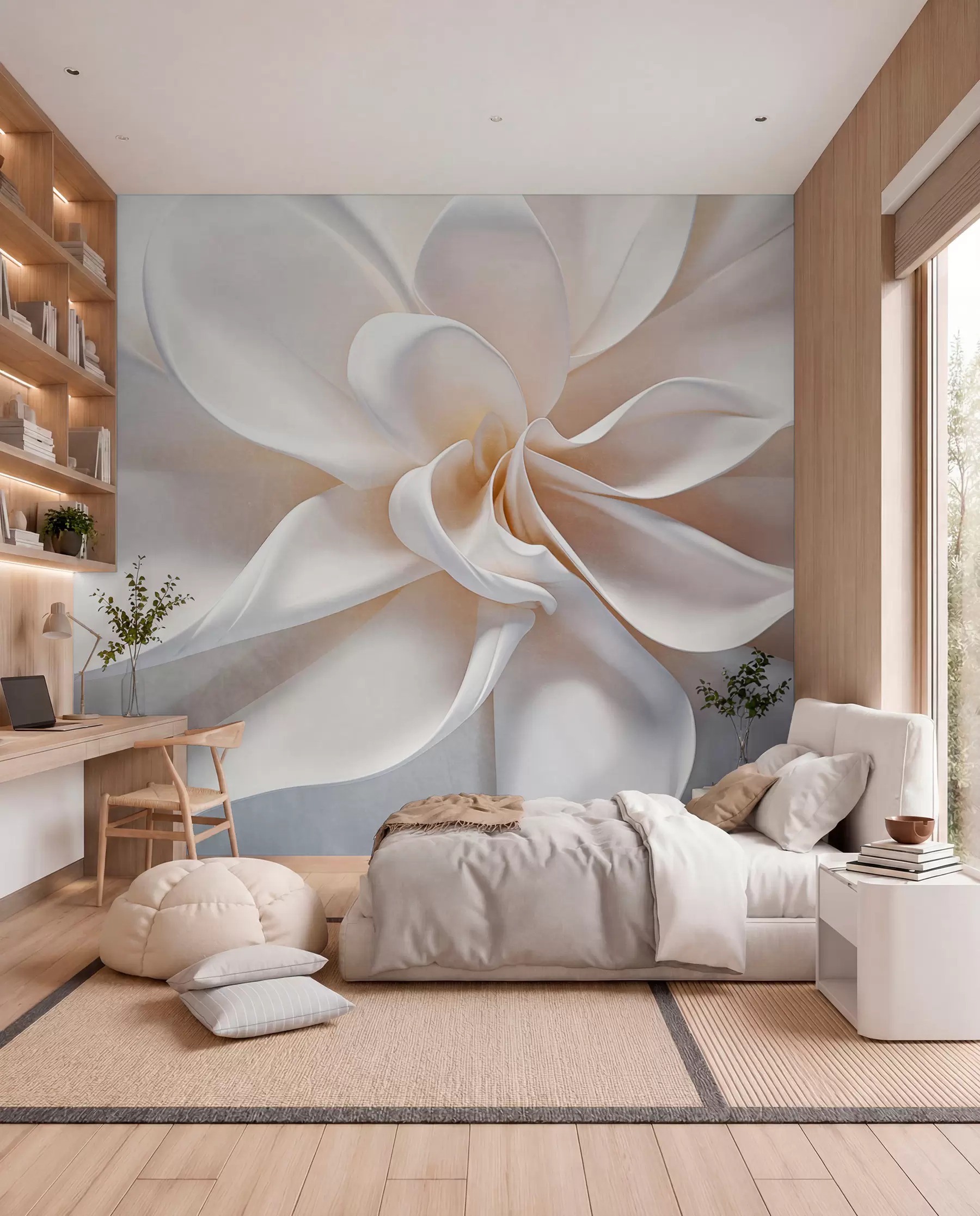 wall murals Krem cvjet se otvara w08868
