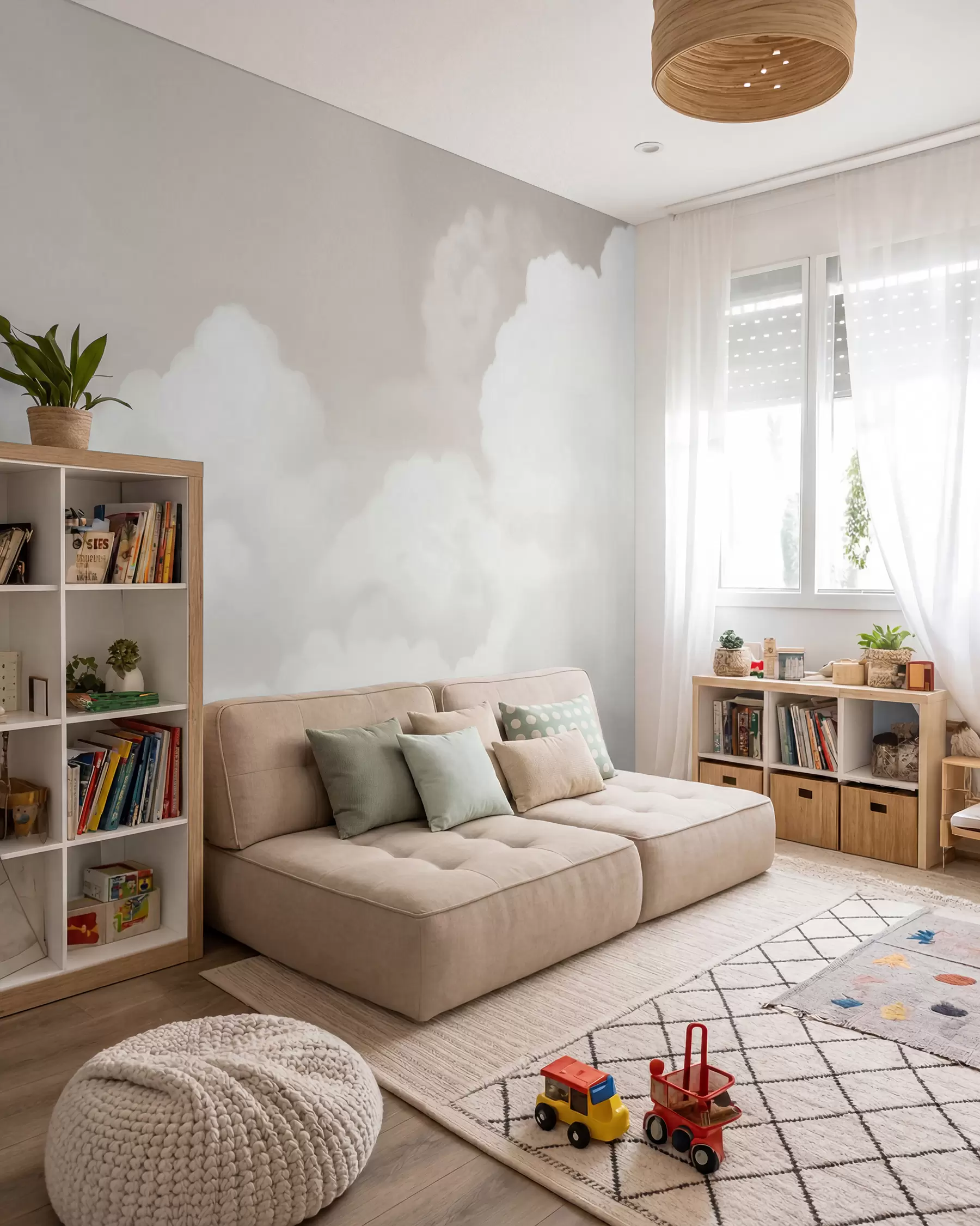 wall murals Oblaci u krem tonovima w03301v2
