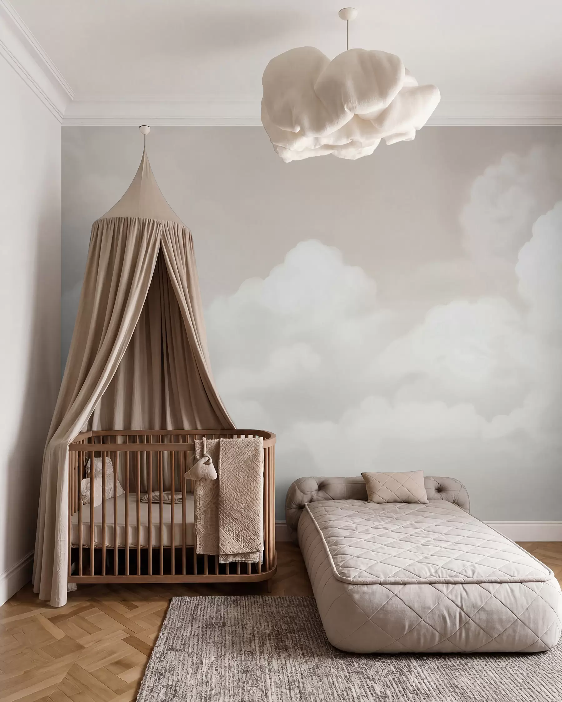 wall murals Oblaci u krem tonovima w03301v2