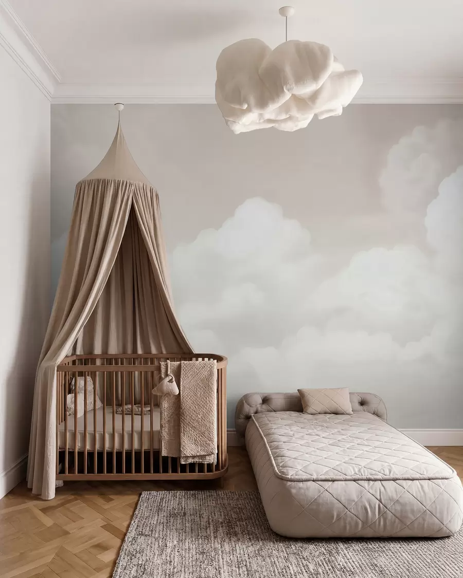 wall murals Oblaci u krem tonovima w03301v2