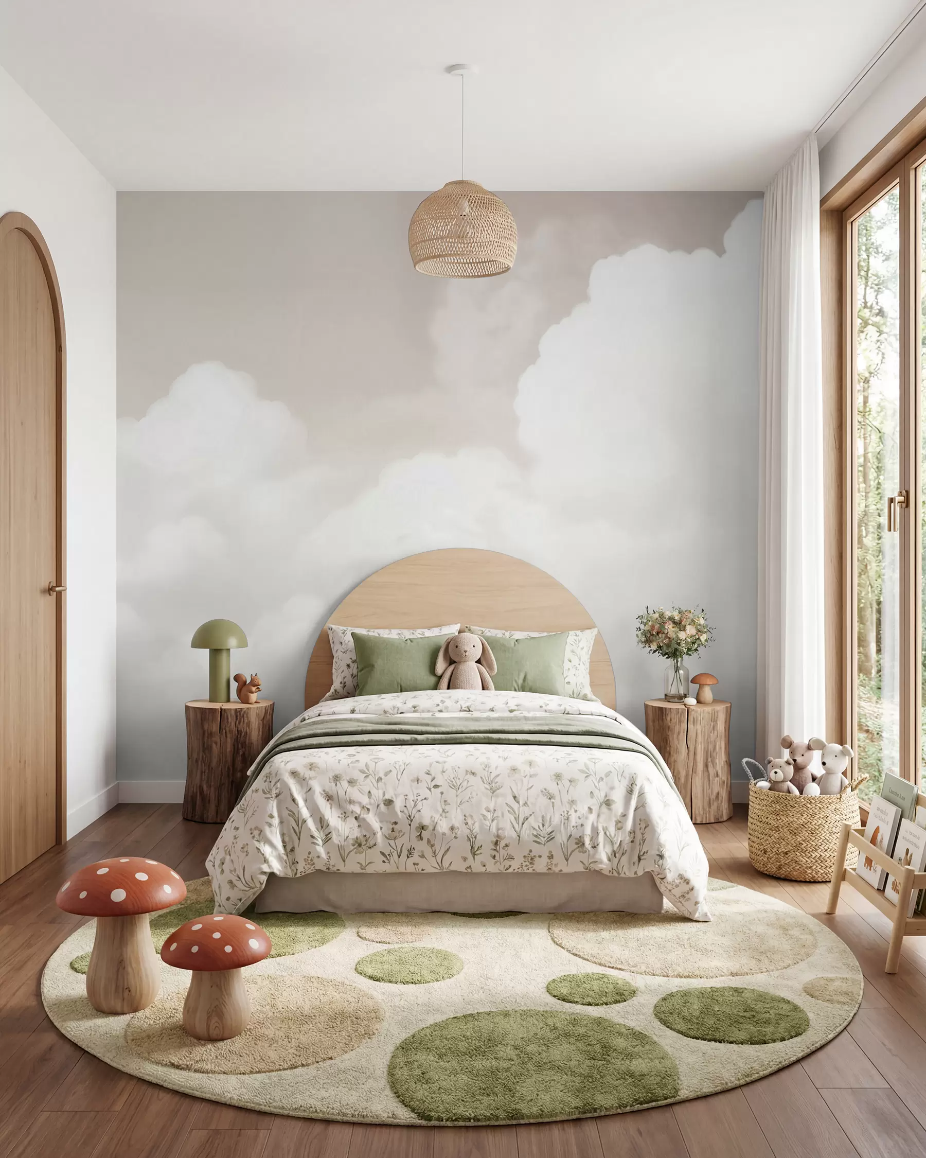 wall murals Oblaci u krem tonovima w03301v2