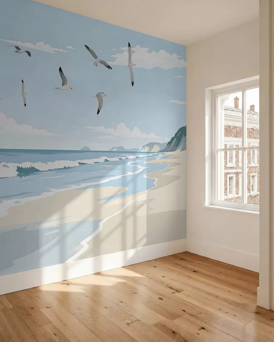 wall murals Морски пејзаж сликан уљаном бојом w03338