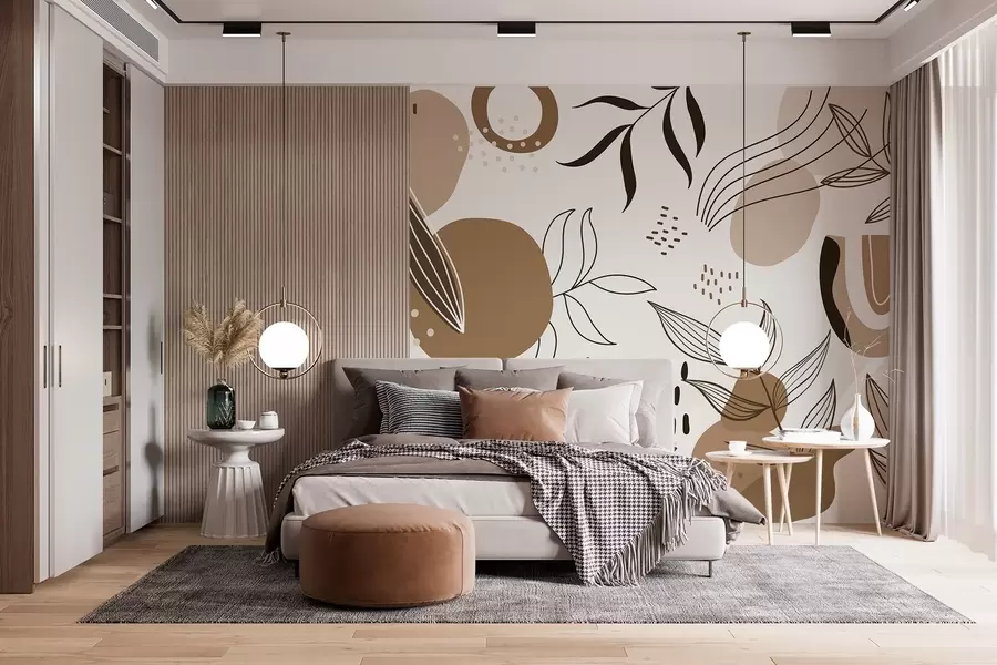 wall murals Апстрактна ботаничка композиција w03234