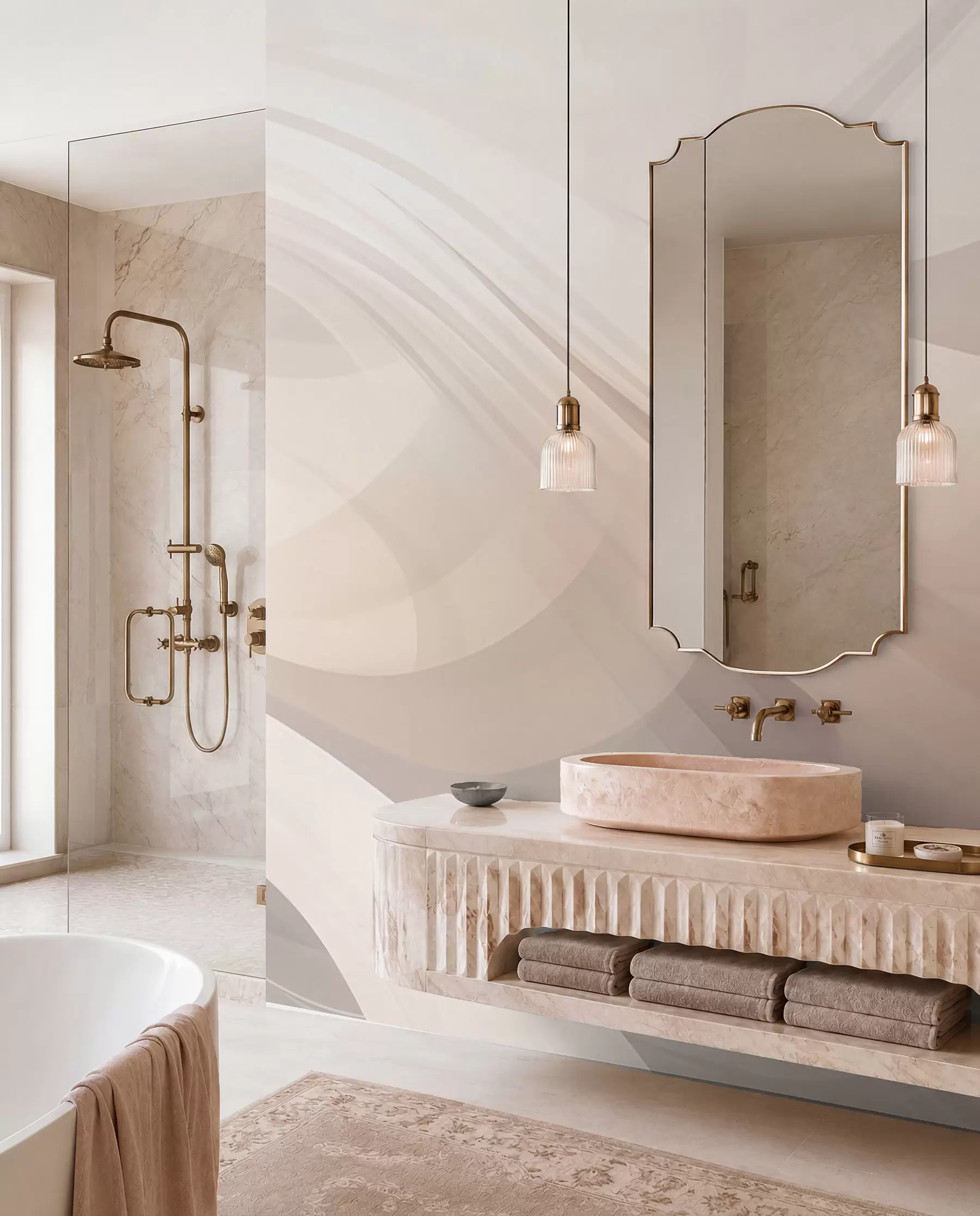 wall murals Апстрактни таласи у светлим нијансама w03236