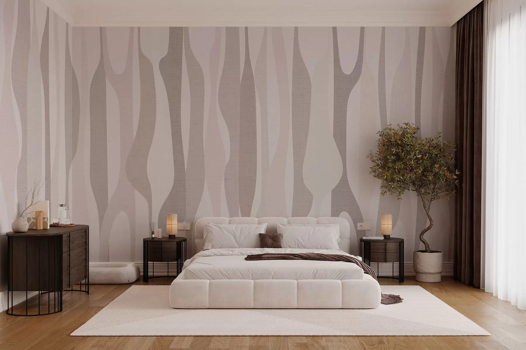 wall murals модерни апстрактни облици у топлим беж нијансама w03283