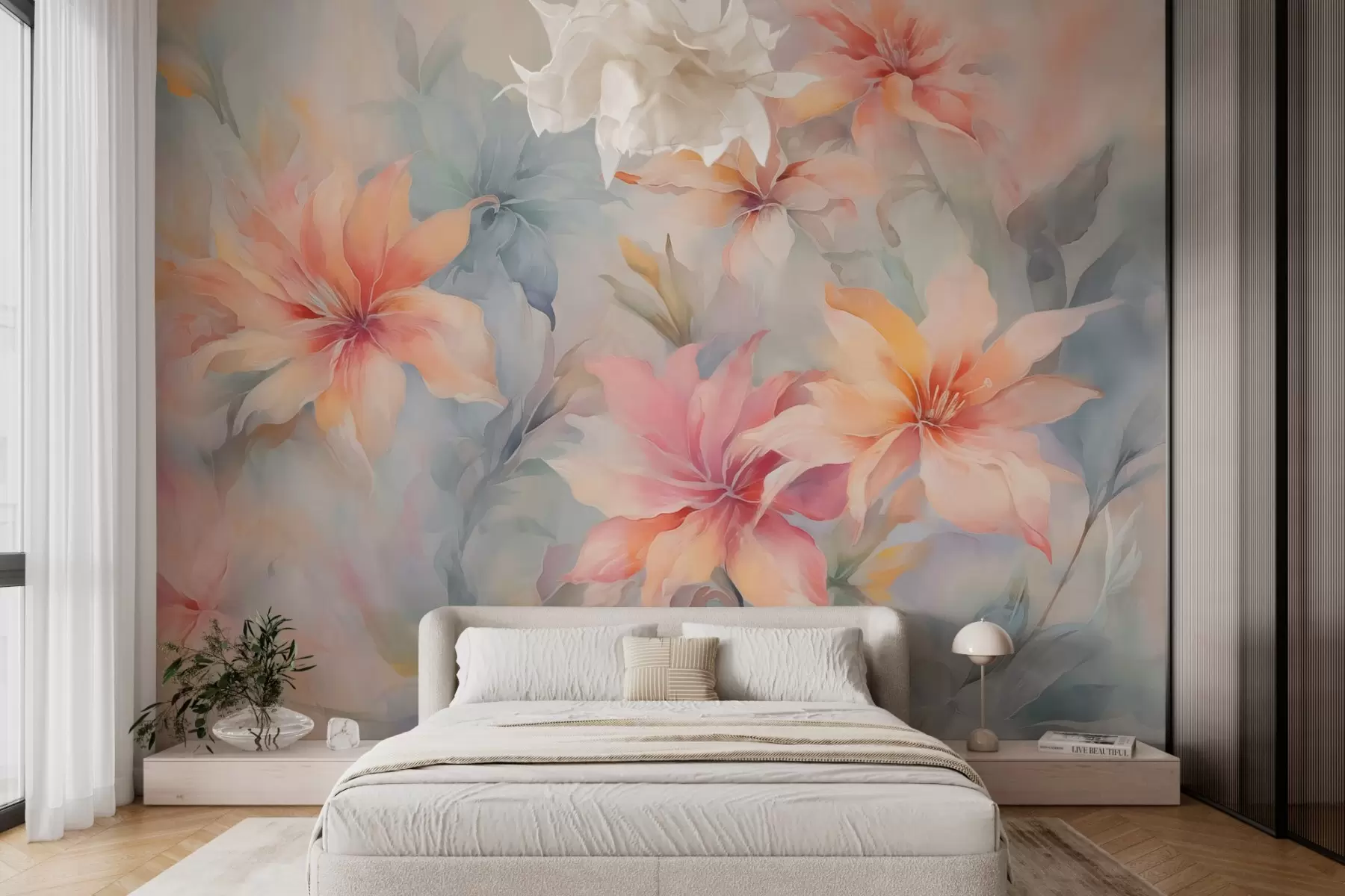 wall murals Светло апстрактно цвеће w03362