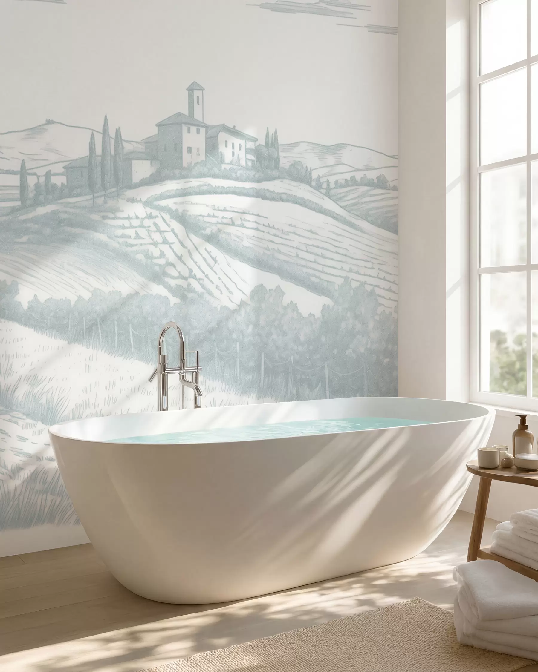 wall murals Skica vinograda u plavoj w03349v1