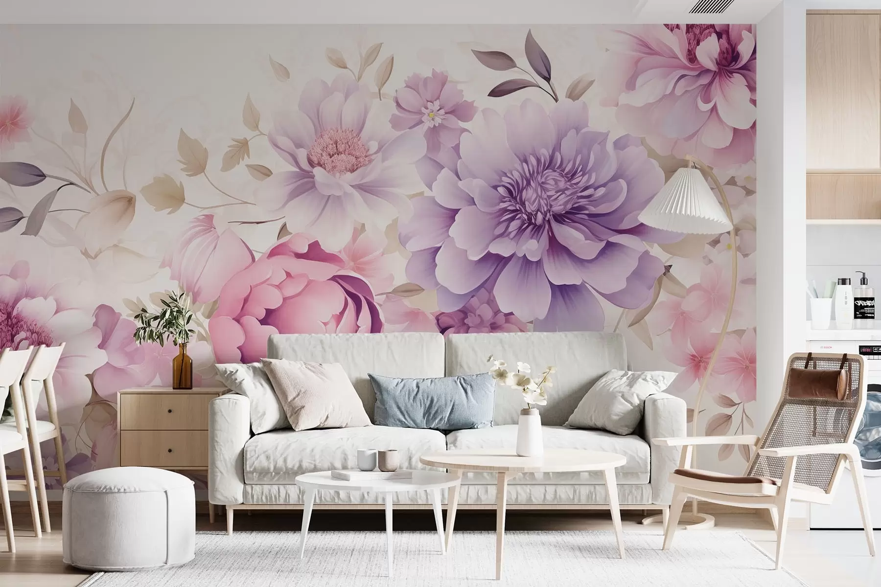 wall murals Велики ружичасти цветови w08905