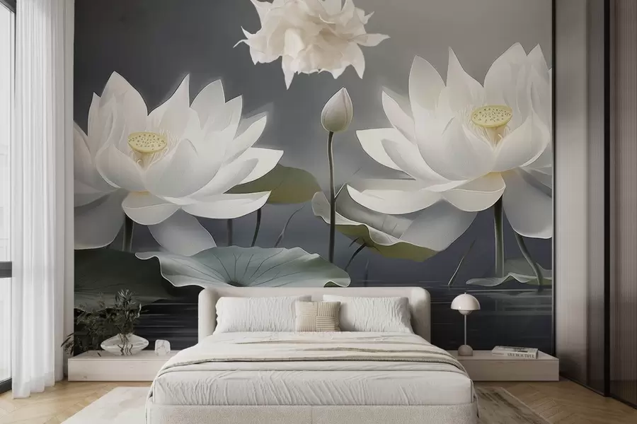 wall murals Два велика лотосова цвета w08906