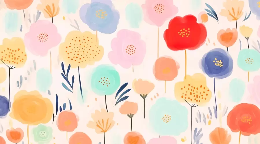 wall murals Светло апстрактно цвеће w03373