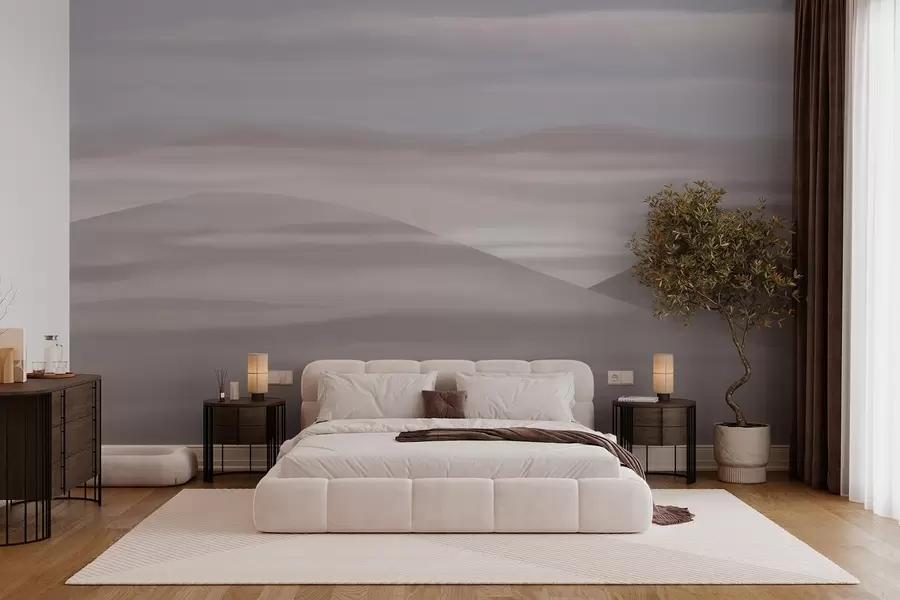wall murals Брда и облаци, миран пејзаж w03288