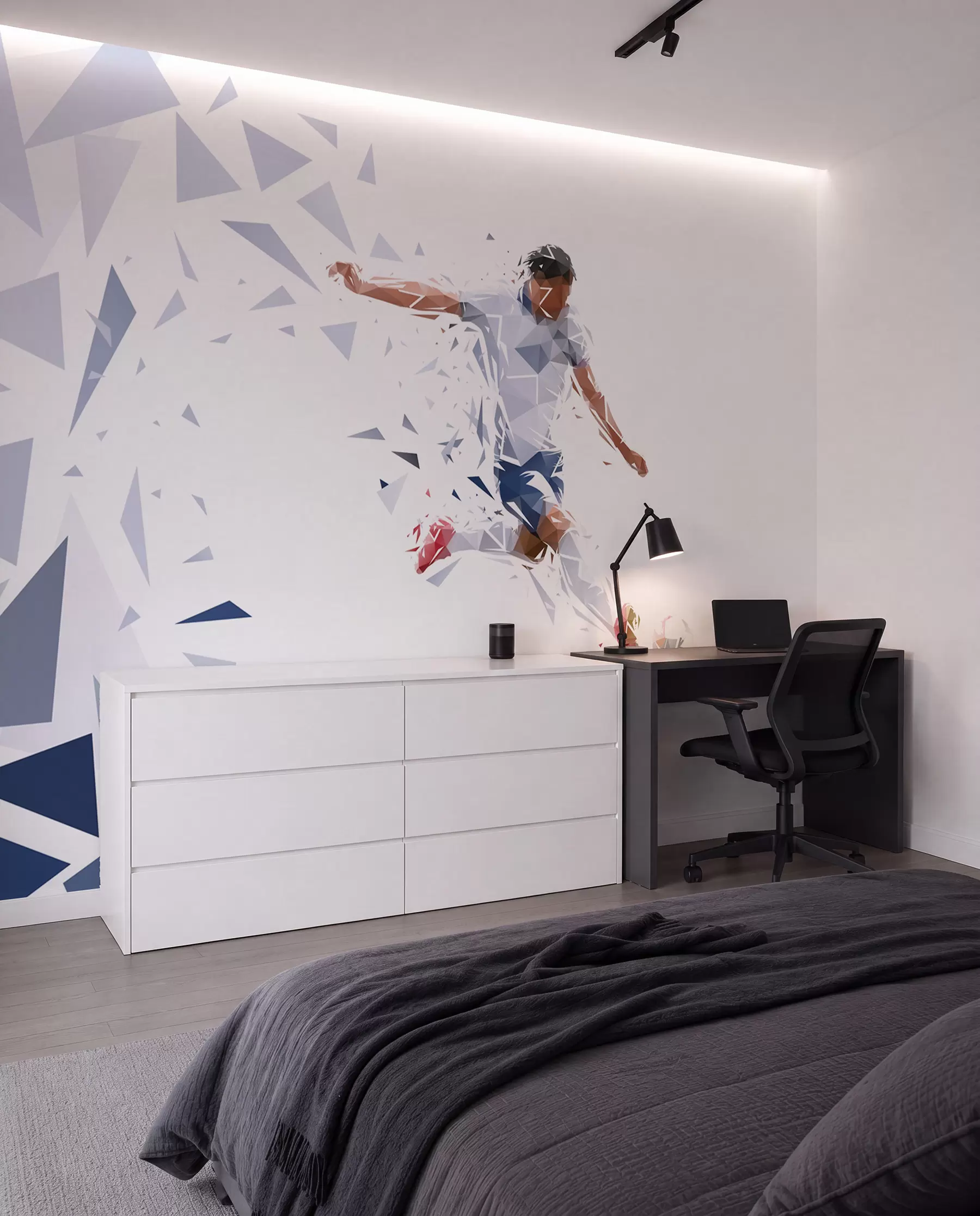 wall murals Fudbal u uglastim oblicima w03289