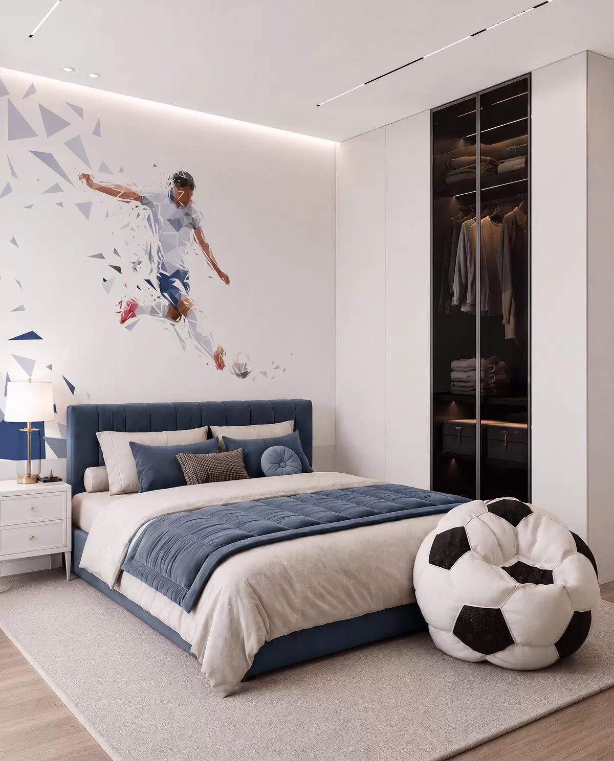 wall murals Fudbal u uglastim oblicima w03289