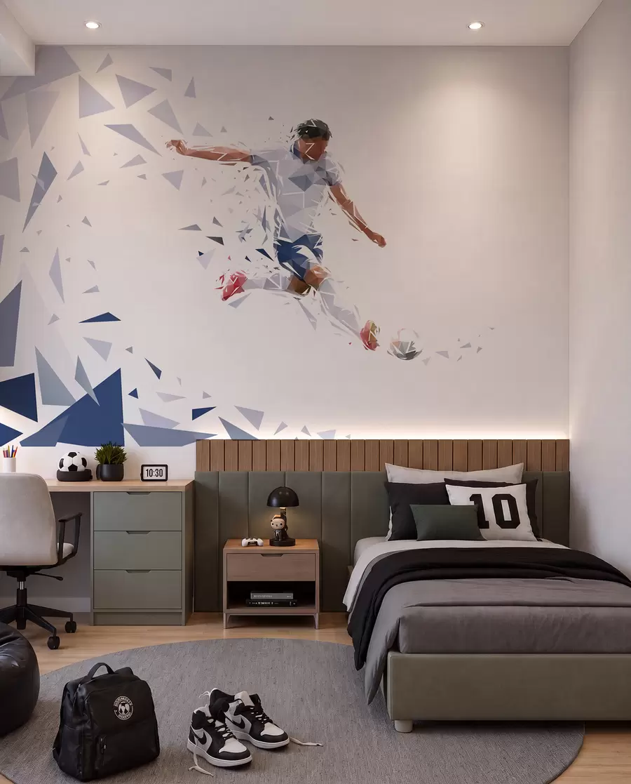 wall murals Fudbal u uglastim oblicima w03289