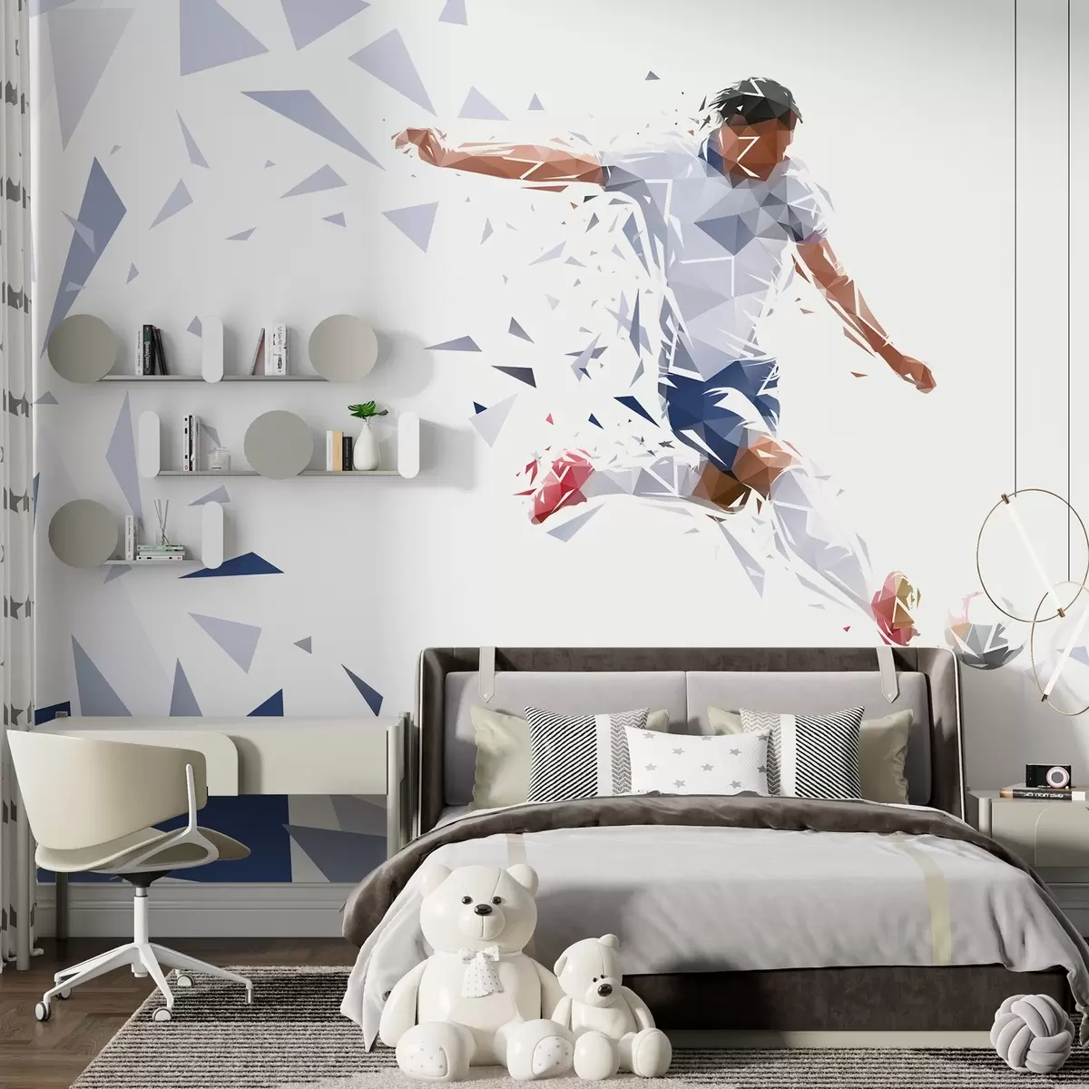 wall murals Fudbal u uglastim oblicima w03289