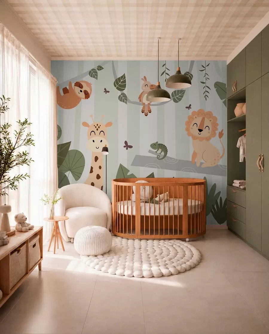 wall murals Пејзаж са тропским животињама w03376